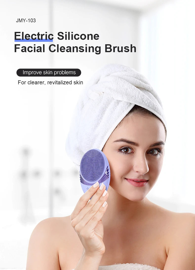 Electric soft silicone cleansing brush