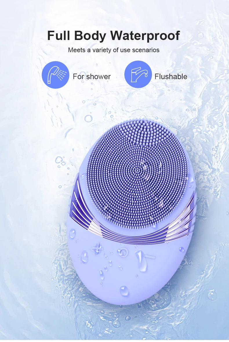 Electric soft silicone cleansing brush